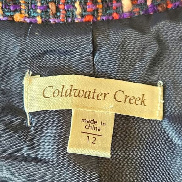 Coldwater Creek Multicolor Tweed Blazer Lined Women's Size 12 - Picture 5 of 10